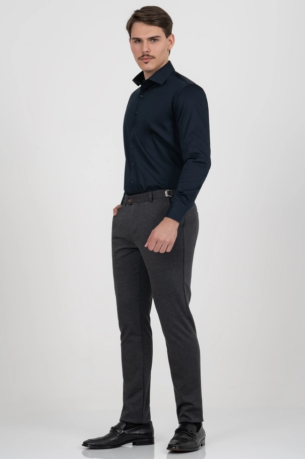 Camisa Slim Fit com Colarinho Italiano Fashion