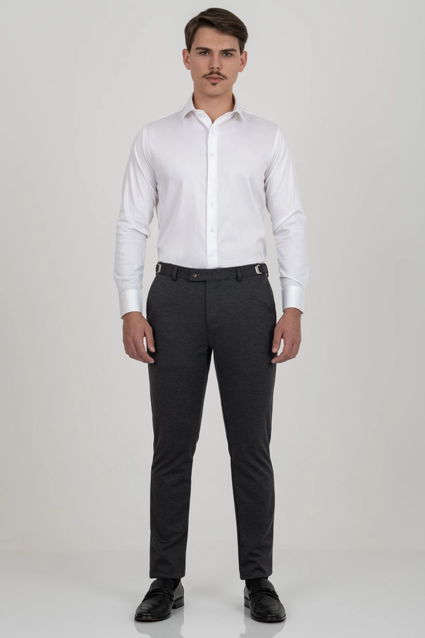 Camisa Slim Fit com Colarinho Italiano Fashion