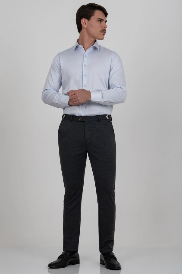 Camisa Slim Fit com Colarinho Italiano Fashion