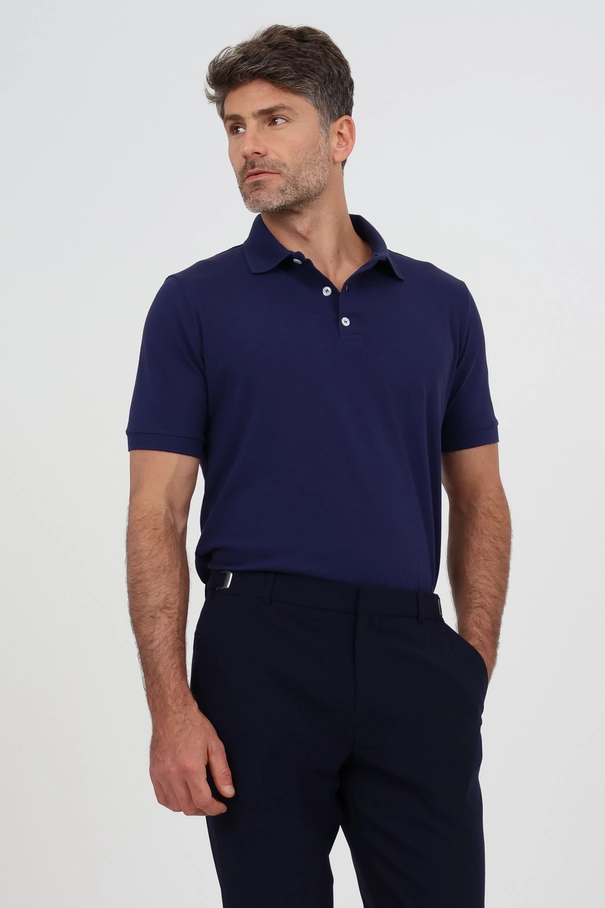 Polo Slim Fit Vista Clássica com Gola