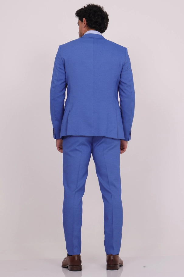 Terno Masculino Azul Super Slim Fit com Colete