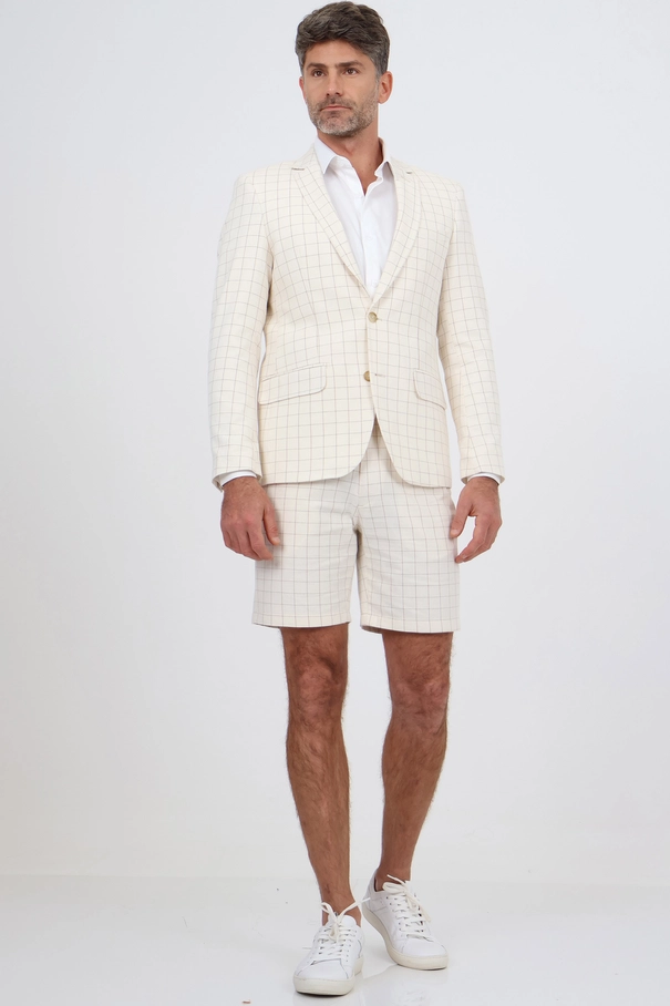 Blazer Masculino Xadrez em Bege