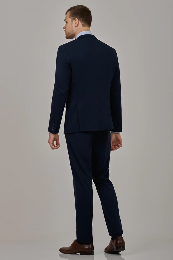 Terno Masculino Super Slim Fit em Malha com Lenço Avulso e Calça com Ajuste AZUL FOREVER