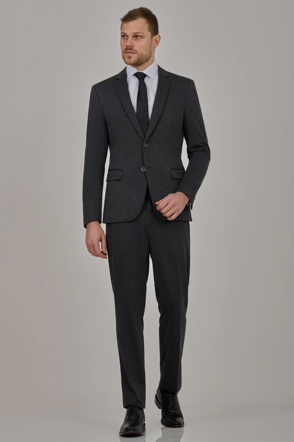 Terno Masculino Super Slim Fit em Malha com Lenço Avulso e Calça com Ajuste AZUL FOREVER