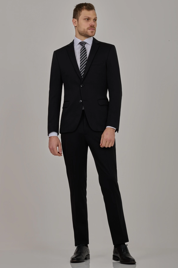 Terno Masculino Super Slim Fit em Malha com Lenço Avulso e Calça com Ajuste AZUL FOREVER