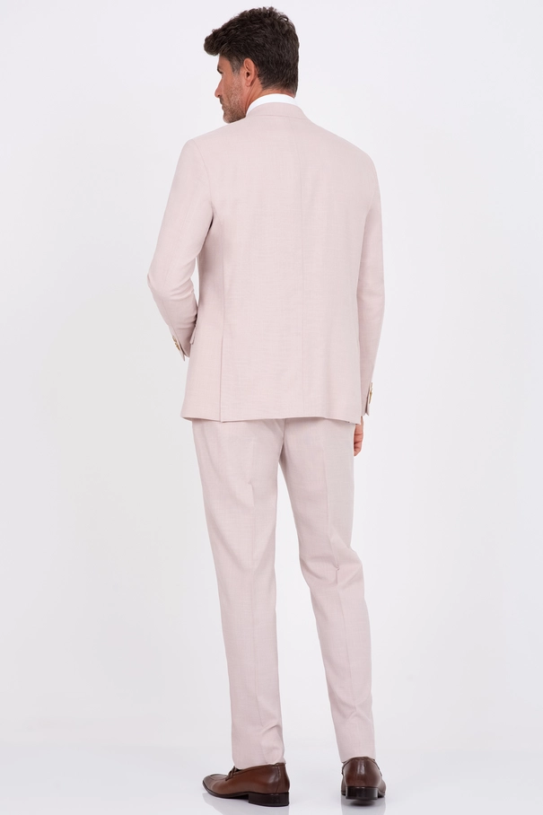 Terno Slim Fit com Colete e Calça com Ajuste ROSA ENVELHECIDO