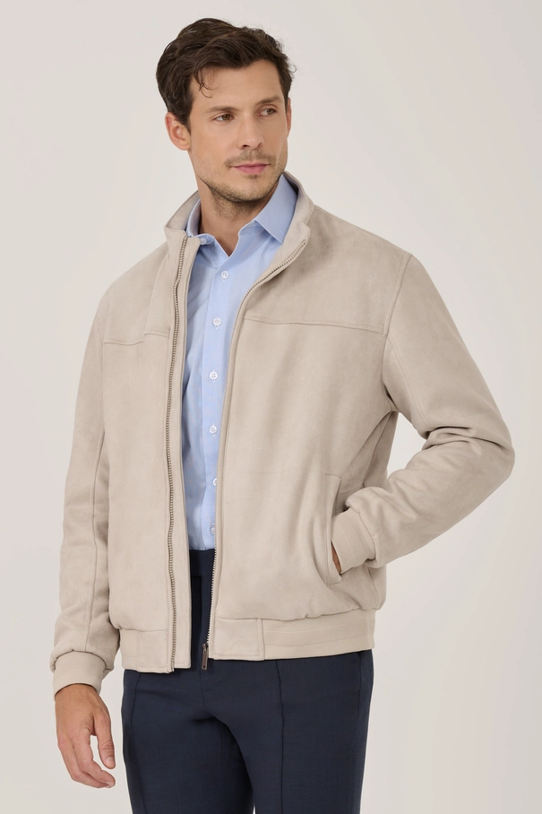 Jaqueta Bomber em Suede PRETO