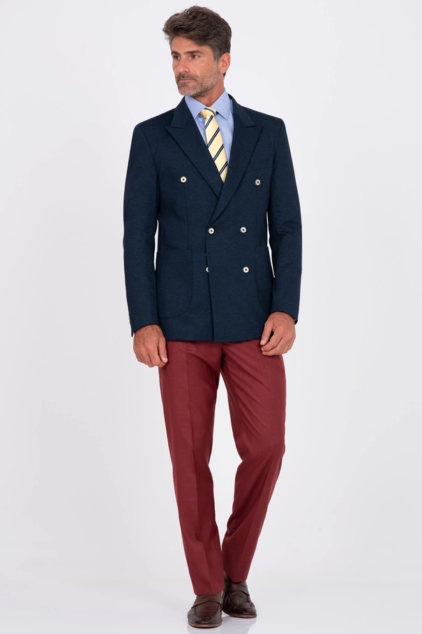 Blazer Masculino Super Slim Fit Transpassado MARINHO NOITE
