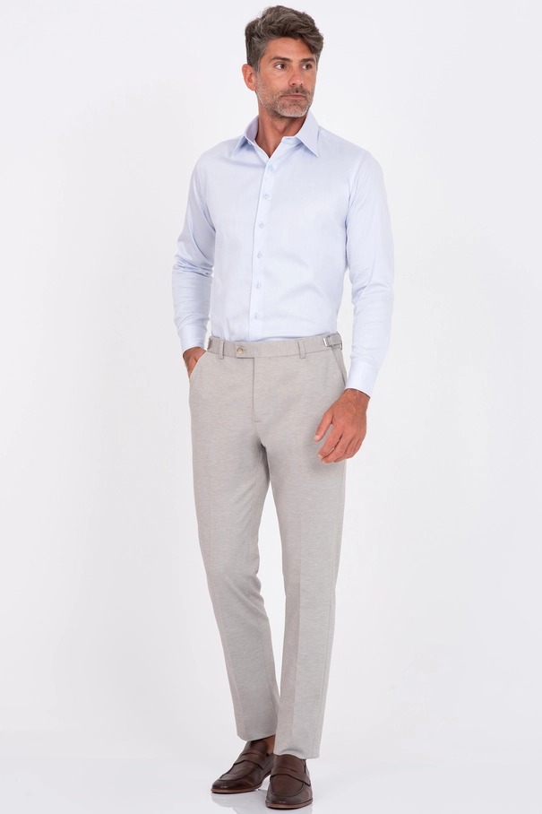 Calça Slim Fit em Malha com Ajuste PRETO