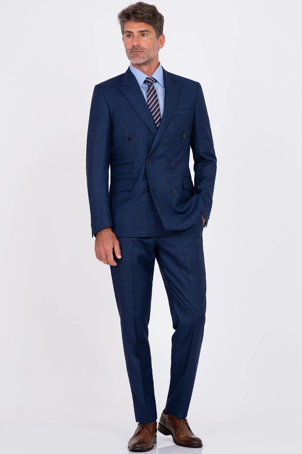 Terno Super Slim Transpassado e Calça com Ajuste MARINHO NOITE