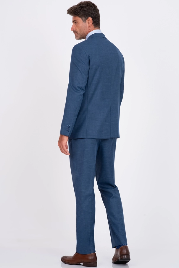 Terno Slim Fit com Ponto Picado e Calça com Ajuste AZUL MEDIO