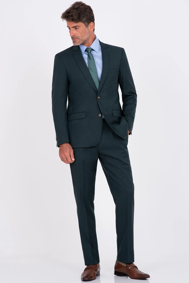 Terno Slim Fit com Ponto Picado e Calça com Ajuste