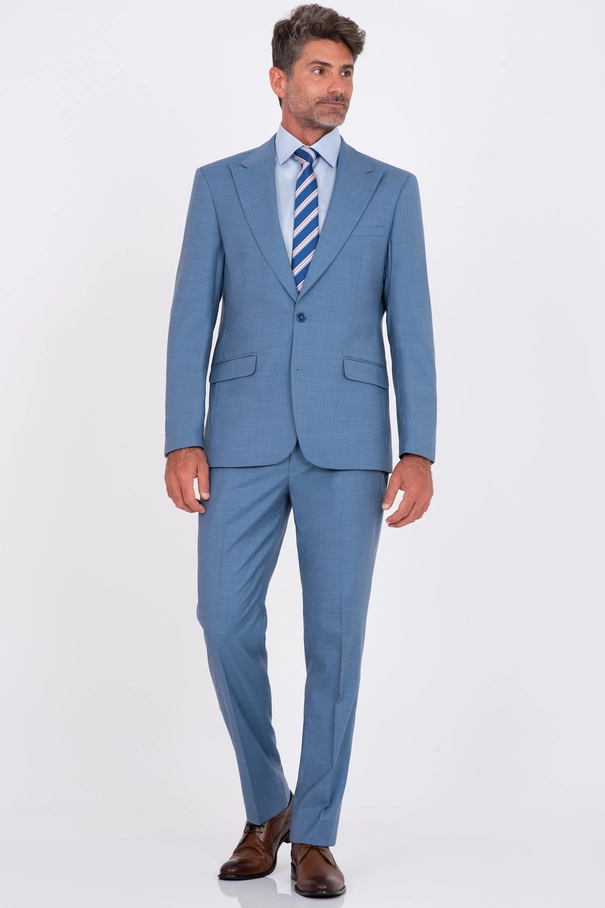 Terno Masculino Slim Fit com Peak Lapel e Calça com Ajuste