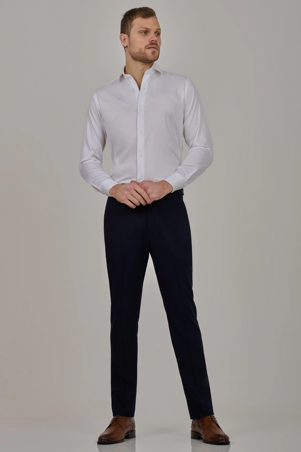 Camisa Strong Collar Masculina Slim Fit Fio 100 BRANCO