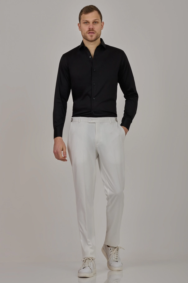 Camisa Strong Collar Masculina Slim Fit Fio 100 BRANCO