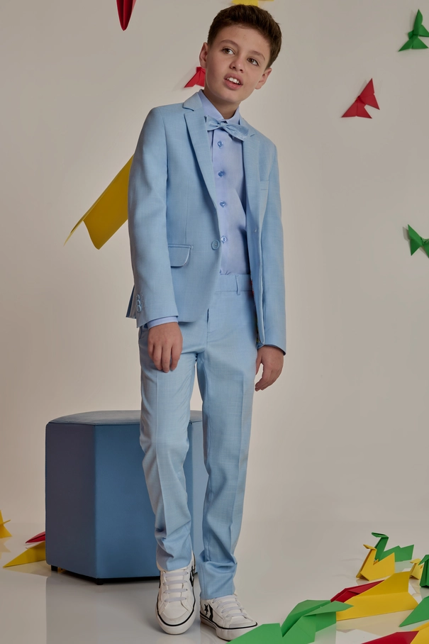 Terno Infantil Masculino com Gola Notch AZUL FORTE