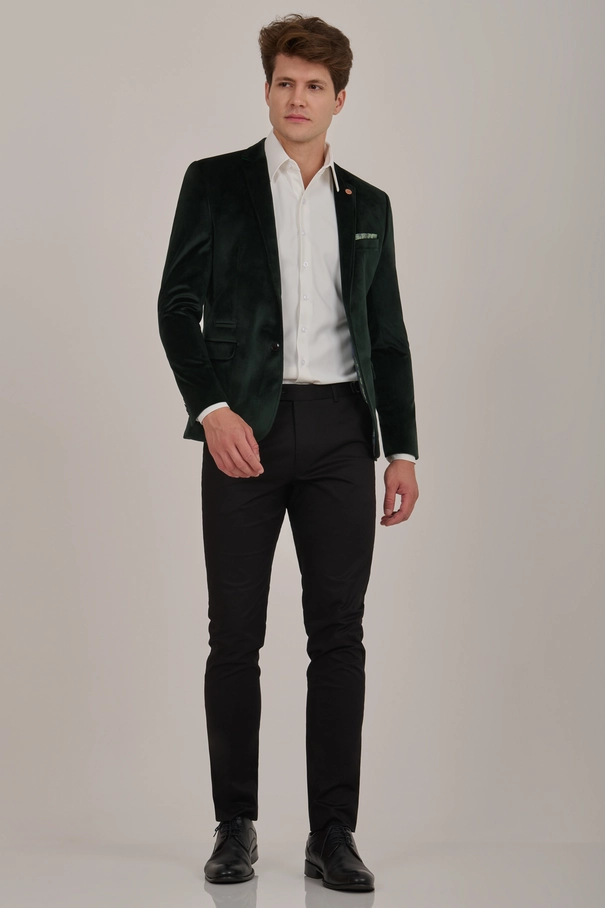Blazer Masculino Super Slim Fit em Veludo GREEN