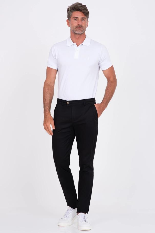 Calça Chino Slim Fit em Sarja MARINHO NOITE