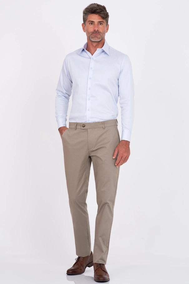 Calça Chino Slim Fit em Sarja MARINHO NOITE