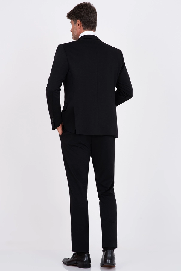 Terno Masculino Super Slim Fit em Malha e Calça com Ajuste PRETO