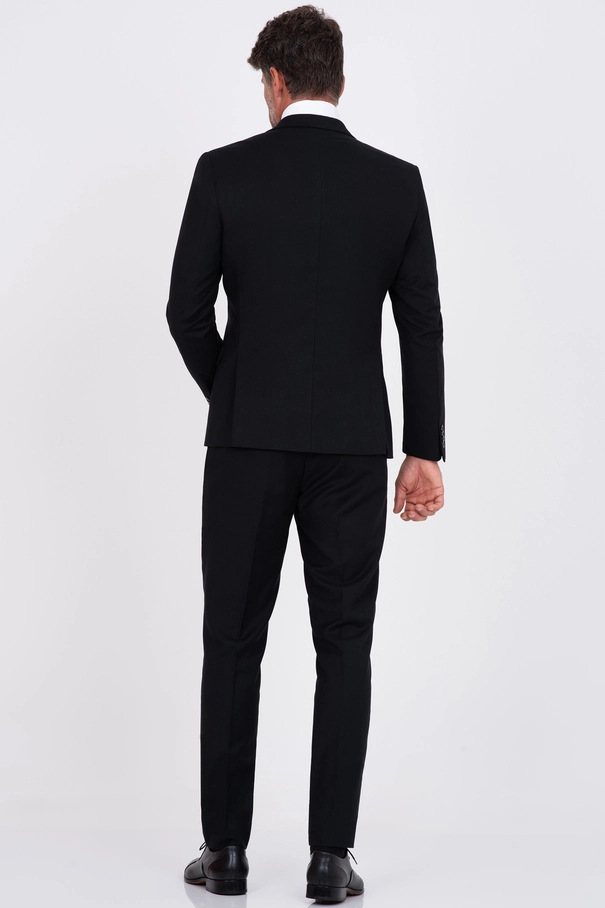 Terno Super Slim Fit com Lenço Avulso e Calça com Ajuste PRETO
