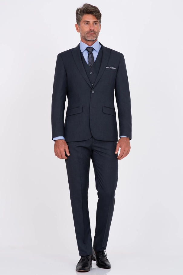 Terno Slim Fit com Colete e Calça com Ajuste MARFIM