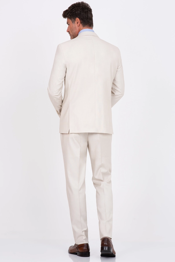 Terno Slim Fit com Colete e Calça com Ajuste MARFIM