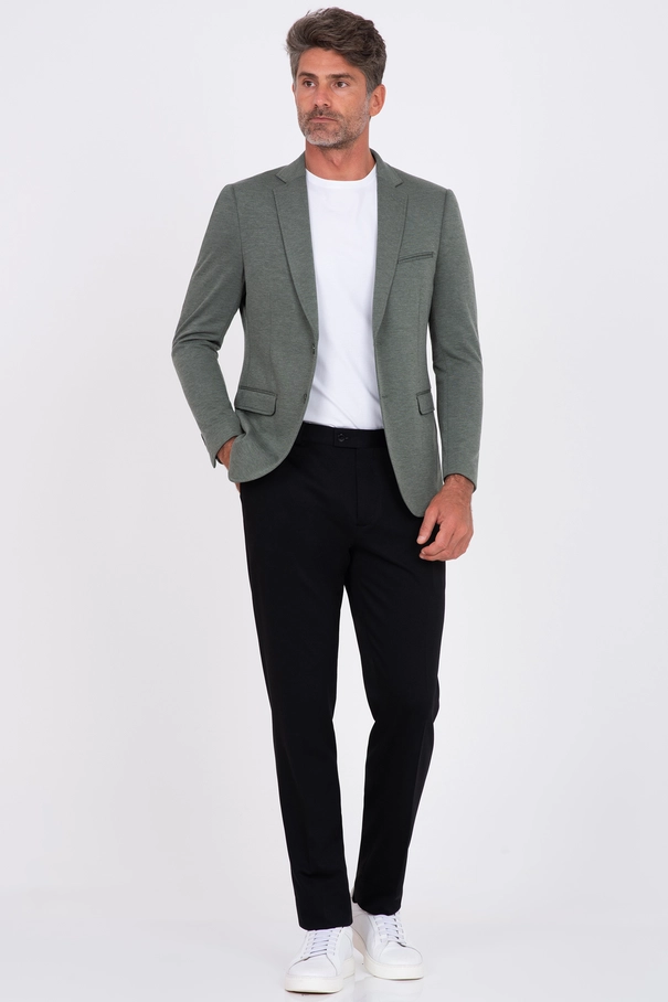 Blazer Masculino Super Slim Fit em Malha com Meio Forro AZUL CELESTIAL