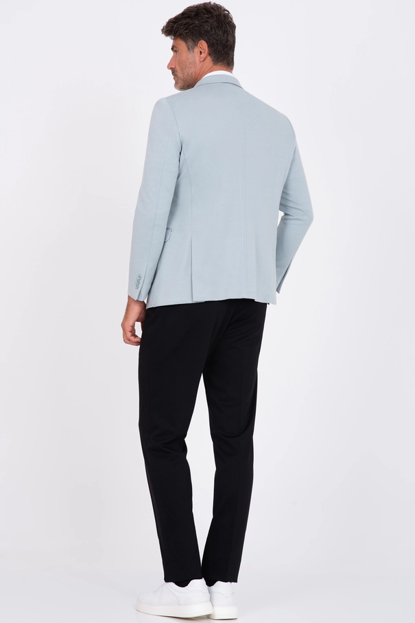 Blazer Masculino Super Slim Fit em Malha com Meio Forro AZUL CELESTIAL